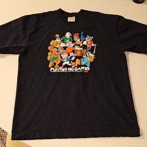 Bodega Black Graphic T-Shirt with Colorful Cartoon Design